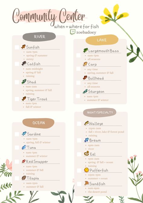 Fish Stardew Valley, Fishing Stardew Valley, Fall Checklist, Stardew Valley Layout, Stardew Valley Tips, Stardew Valley Farms, Summer Checklist, Fall Fishing, Summer Fishing