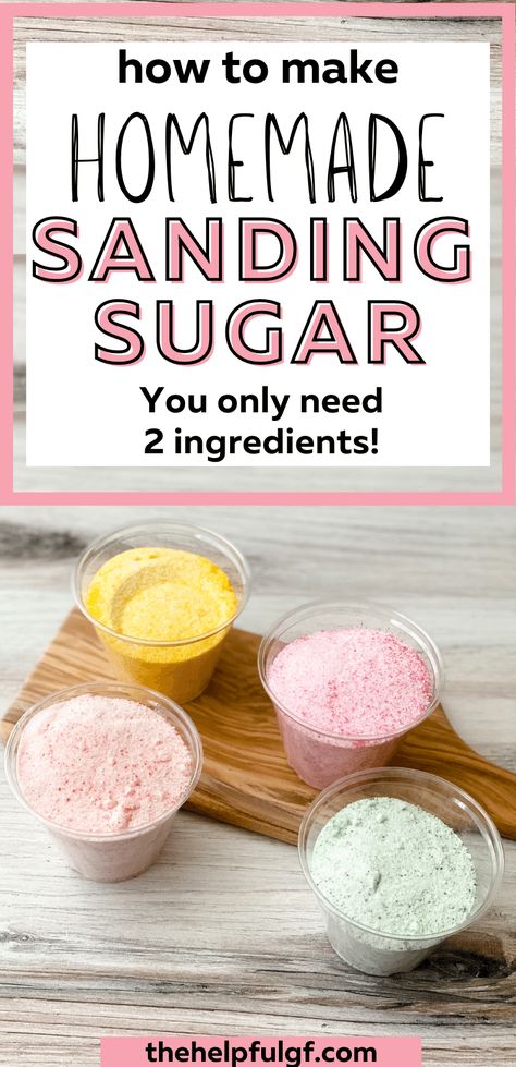 Flavored Sugars Diy, Sanding Sugar Cookies, Kenitic Sand Recipe Diy, Sanding Sugar How To Make, How To Make Sand For A Cake, Edible Sand For Cakes, What Is Sanding Sugar, Diy Sanding, Crystal Jelly