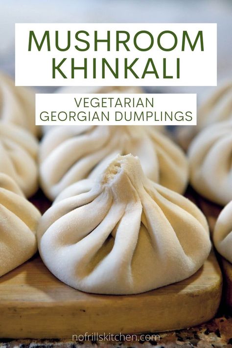 Khinkali are arguably one of Georgia's most well-known dishes, however, it isn't often discessed how common vegetarian mushroom khinkali are! If you want to try out Georgia's most famous dumpling but would rather avoid meat, check out this recipe! Vegetarian Dumpling, Georgian Cuisine, Georgian Food, Cooking Bread, Recipe Vegetarian, Finger Sandwiches, Exotic Food, Fair Food Recipes, European Food