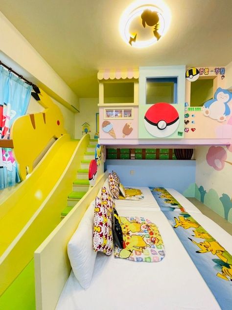 Pokemon Room Decor Ideas, Girls Pokemon Bedroom, Pokemon Theme Room, Pokemon Boys Bedroom, Pokemon Dresser, Pokemon Bedrooms, Pokémon Bedroom Ideas, Pokemon Kids Room, Pokemon Room Ideas