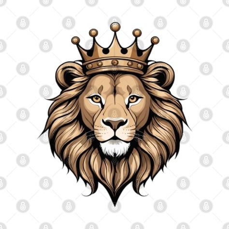 Check out this awesome 'Lion+With+Crown+Tattoo' design on @TeePublic! Lion Crown Tattoo, Lion With Crown Tattoo, Lion With Crown, Lion Crown, Den Designs, Lion's Den, Crown Tattoo Design, Tattoo T Shirts, Crown Tattoo