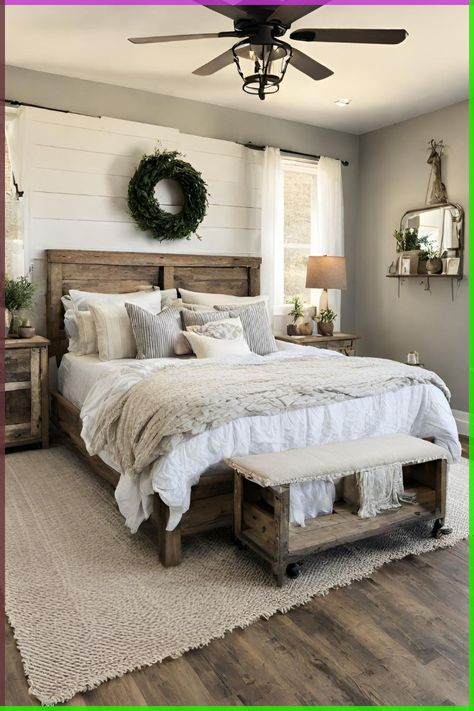 2024 | home bedroom refresh | ideas free beginners Simple Farmhouse Bedroom, Rustic Farmhouse Bedroom Ideas, Diy Farmhouse Bedroom, Farmhouse Guest Bedroom, Rustic Farmhouse Bedroom, Farmhouse Bedroom Ideas, Small Guest Bedroom, Farmhouse Bedroom Decor Ideas, Farmhouse Style Bedrooms