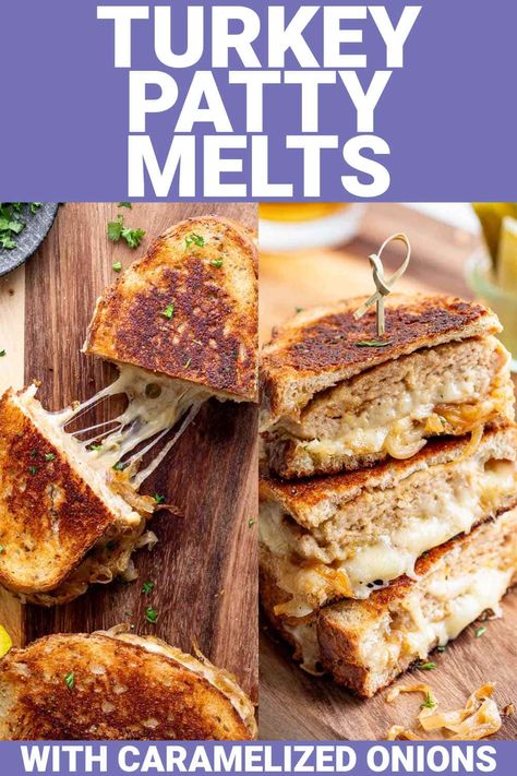 Turkey Patties Healthy, Turkey Burger Patty Melt, Turkey Patty Meal Ideas, Ground Turkey Patty Melt, Turkey Patty Recipes, Turkey Patty Melt Recipe, Turkey Patty Melt, Ground Turkey Dinner, Turkey Melts