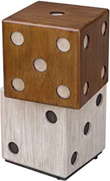 Uttermost Roll The Dice Accent Table 25485 Wood Accent Table, Roll The Dice, Rustic Contemporary, Side And End Tables, Traditional Games, Wooden Tops, Tray Table, White Accents, Wood Accents