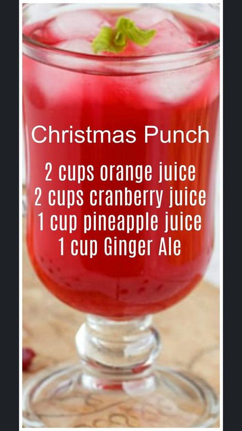 Cranberry Punch Recipes Non Alcoholic, Ginger Ale Punch, Cranberry Ginger Ale, Pineapple Juice Recipes, Holiday Punch Recipe, Holiday Drinks Alcohol, Cranberry Punch, Holiday Party Drinks, Alcoholic Punch Recipes