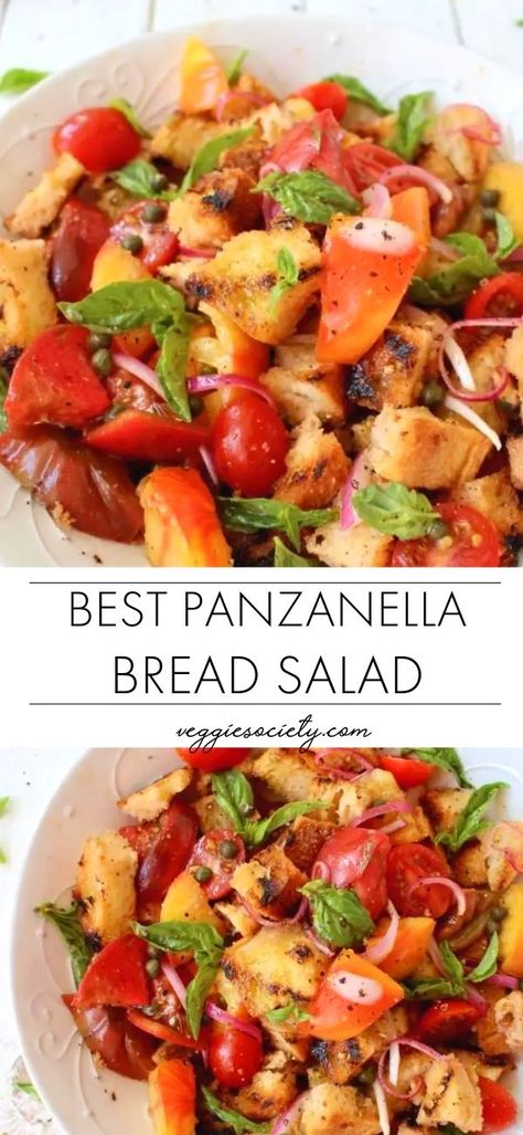 Best Bruschetta, Ciao Florentina, Bread Salad Recipe, Italian Bread Salad, Panzanella Salad Recipe, Grilled Bruschetta, Panzanella Salad, Savory Salads, Grilled Bread