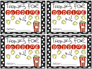 Open House Popcorn, Thanks For Popping In Printable Free Open House, Thanks For Popping By Meet The Teacher, Thanks For Popping In Open House, Thank You For Popping By Printable Free, Thanks For Popping In, Open House Treats For Parents, Thanks For Popping By, Thanks For Popping In Printable Free