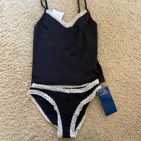 Brandy Melville black Nicolette lace tank/ undies set - Depop Lace Tank, Brandy Melville, Brandy, Lace, Quick Saves, Clothes, Black