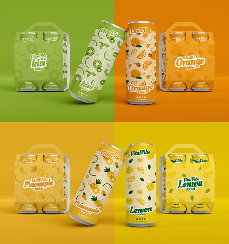 Juice Can Packaging | Behance Kids Juice Packaging, Orange Juice Packaging, Can Design Packaging, Smoothie Packaging, Orange Juice Brands, Energy Drinks Packaging, Juice Design, Fruit Juice Packaging, Can Packaging