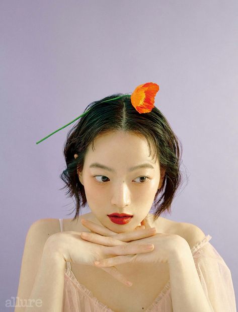 Chun Woo Hee, Allure Korea, Movie Industry, Korea Magazine, Flower Photoshoot, Beauty Photoshoot, Style Korea, Fashion Photography Inspiration, Beauty Shoot