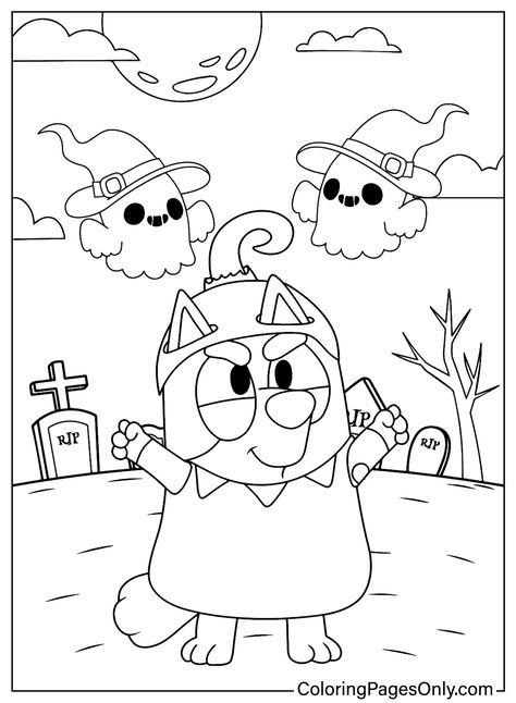 Bluey Halloween Coloring Pages - Coloring Pages For Kids And Adults Bluey Coloring Pages, Coloring Pages Halloween, Bluey Halloween, Easy Coloring, Fall Coloring Pages, Kids Focus, Color Magic, Halloween Books, Halloween Coloring Pages