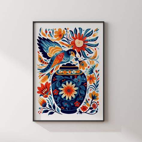 Unframed Mexican Pattern Wall Art Print Check out the complete Mexican wall art collection: https://www.etsy.com/uk/shop/ARTVENA?ref=seller-platform-mcnav&section_id=43337349 ABOUT THE PRINT Our high quality wall art prints are an excellent way to enhance the visual appeal of any room. They are made with premium materials and state-of-the-art printing technology to ensure sharp details, vivid colors, and a long-lasting finish. These prints come in a variety of styles, from modern and abstract to traditional and classic, making it easy to find one that fits your decor. They are also available in different sizes, allowing you to choose the perfect fit for your wall space. High quality wall art prints are an investment in your home's decor, providing an eye-catching focal point that will endu Spanish Gallery Wall, Mexican Art Prints, Mexican Art Work, Spanish Wall Art, Talavera Wall Art, Mexican Art Traditional, Mexican Bedroom Ideas, Rustic Mexican Home Decor, Mexican Modern Decor