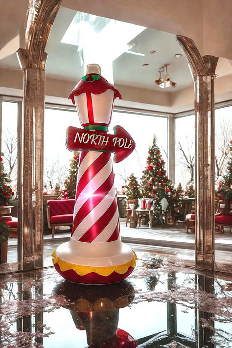 Juegoal 6 FT Christmas Inflatables Outdoor Decorations, Inflatable Xmas Lighthouse, Lighted Blow Up North Pole Sign with Built in LED Lights, Light Up Holiday Winter Lawn Yard Garden Decor Inflatable Christmas Decorations Outdoor, North Pole Sign, Pole Sign, Christmas Inflatables, Outdoor Holiday Decor, Outdoor Decorations, Up North, North Pole, Holiday Decorations