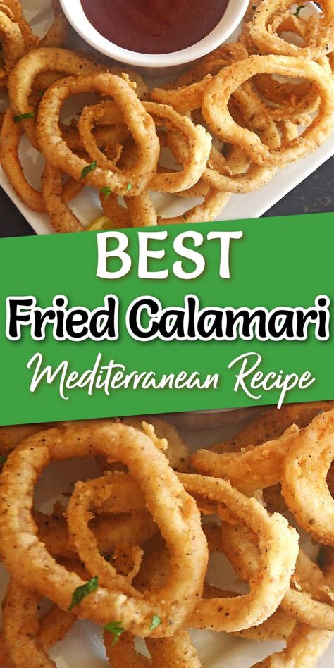 Fries Calamari Recipe, Crispy Fried Calamari, Fry Calamari Recipes, Air Fried Calamari, Crispy Calamari, Breaded Calamari Rings, Best Calamari Recipe, Spanish Calamari Recipe, Best Fried Calamari Recipe