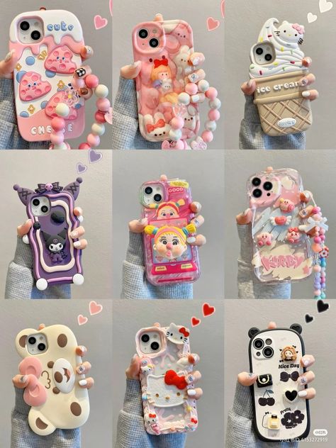 Korean Phone Cases, Kawaii Iphone Case, Desain Buklet, Bling Phone Cases, Handmade Phone Case, Stylish Iphone Cases, Girly Phone Cases, Kawaii Phone Case, How To Make Purses