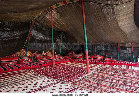 Inside Bedouin Tent Stock Photos & Inside Bedouin Tent Stock ... Yurt Ideas, Burning Man Camps, Arabian Tent, Bedouin Tent, Tent Living, Craft Work For Kids, Tea Lounge, I Dream Of Jeannie, Crystal Chakra