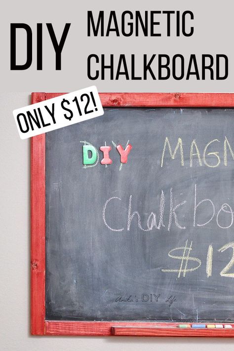 Love this easy tutorial for the DIY magnetic chalkboard. Learn how to build the frame. Perfect for kids, playroom and basements! Learn how to make this fun ideas for any wall! #anikasdiylife How To Make A Magnetic Chalkboard, Magnetic Chalkboard Wall Playroom Ideas, Diy Magnetic Chalkboard Wall, Diy Magnetic Chalkboard, Diy Chalkboard Frame, Magnetic Chalkboard Wall, Handy Manny, House Organization, Exercise Room