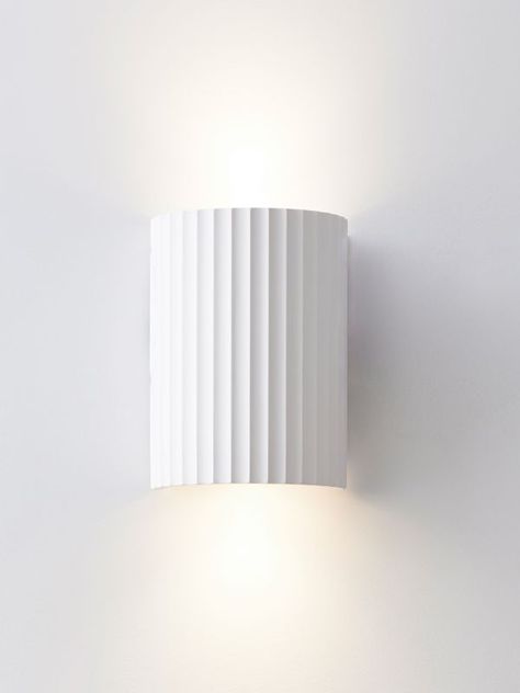 White Wall Lamp, Hallway Wall Lights Ideas, Stairwell Wall Lighting, Bedroom Pendant Lighting Bedside, Bedroom Wall Sconces Bedside Lighting, Ribbed Wall, Hallway Wall Lights, Stairwell Lighting, Stair Well