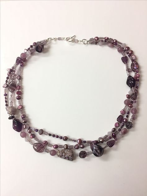 Beaded Crystal Necklace, Purple Bead Necklace, String Necklace, Edgy Jewelry, Mazzy Star, Indie Jewelry, Jewelry Accessories Ideas, Handmade Wire Jewelry, Funky Jewelry