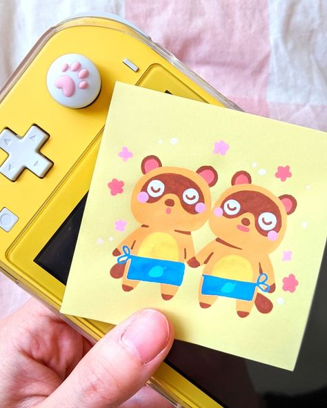 🍎 T I F F A N Y T A N 🍎 on Instagram: “I think my favorite characters in Animal Crossing has to be Timmy and Tommy! They're so always so cute and small and adorable and I can…” Timmy And Tommy, Apple Cheeks, Yellow Aesthetic Pastel, Posca Pens, Animal Crossing Fan Art, Posca Marker, Stickers Art, Etsy Stickers, Posca Art