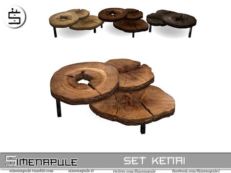 Sims 4 Cc Coffee Table, Sims Decor, Sims 4 Cc Furniture Living Rooms, Harry Potter Case, 3 Coffee Tables, Log Table, Sims Baby, Mod Furniture, Cc Furniture