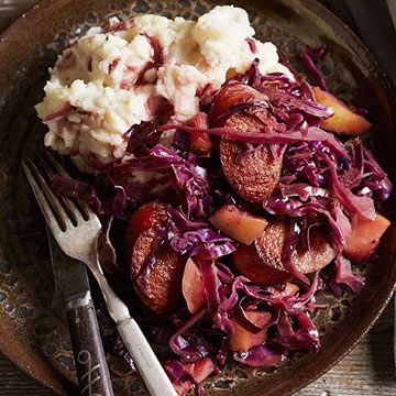 Red Cabbage, Apples and Kielbasa Fall Side Dish Recipes, Charles Faudree, Red Cabbage Recipes, Cabbage And Sausage, Apple Sausage, Midwest Living, Kielbasa, Cabbage Recipes, Traditional Home