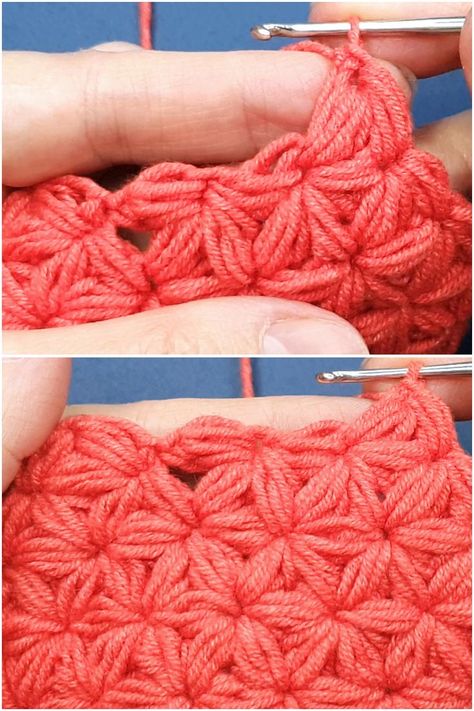 Crochet Star, Star Jasmine, Crochet Stars, Puff Stitch, Basic Crochet Stitches, Crochet Square, Star Stitch, How To Crochet, Video Tutorial