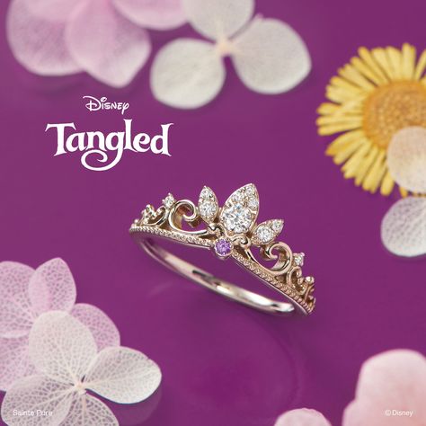 $3799 Disney Tangled / Tiara of Promise / RPE-6120 | VENUS TEARS Rapunzel Tiara Ring, Rapunzel Wedding Rings, Tangled Rapunzel Ring, Tangled Rings Rapunzel, Rapunzel Promise Ring, Tangled Promise Ring, Disney Promise Rings, Tangled Wedding Ring, Disney Rings Engagement