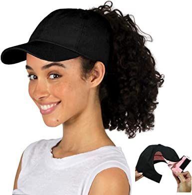 Ponyflo Satin Lined Cap - Satin Lined Hat to Protect Hair from Breakage and Frizz Curly Hair Baseball Cap, Women With Curly Hair, Ponytail Hats, Gifts 2021, Curly Hair Ponytail, Ponytail Cap, Women Curly Hair, Baseball Cap Women, Ponytail Beanie