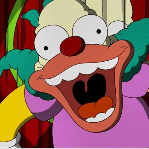 The Simpsons Pfp, Krusty The Clown Art, Krusty The Clown Painting, Crusty The Clown Simpsons, The Simpsons Spotify Covers, Head Rotation, Krusty The Clown, Gogo Tomago, Clown Paintings