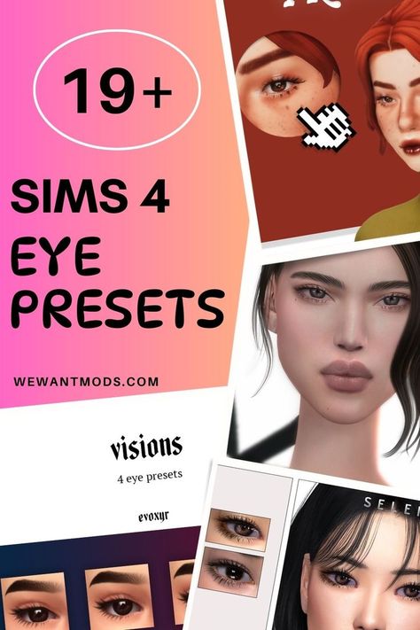 sims 4 eye presets Evoxyr Sims 4, Eye Preset Sims 4, Preset Sims 4, Sims 4 Eye Presets, Eye Presets, Monolid Eyes, Sims 4 Cc Eyes, Almond Shaped Eyes, Sims 4 Body Mods