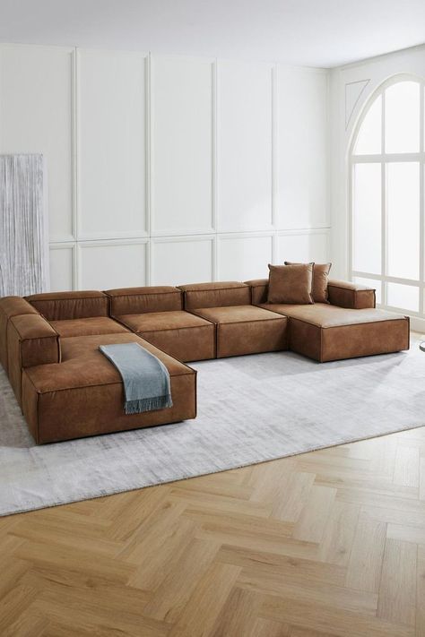 Industrial Living Room Design, Luxury Couch, Living Room Transformation, Tv Studio, Leather Sofa Living Room, Interior Design Per La Casa, Living Room Design Inspiration, Living Room Sofa Design, Couch Furniture