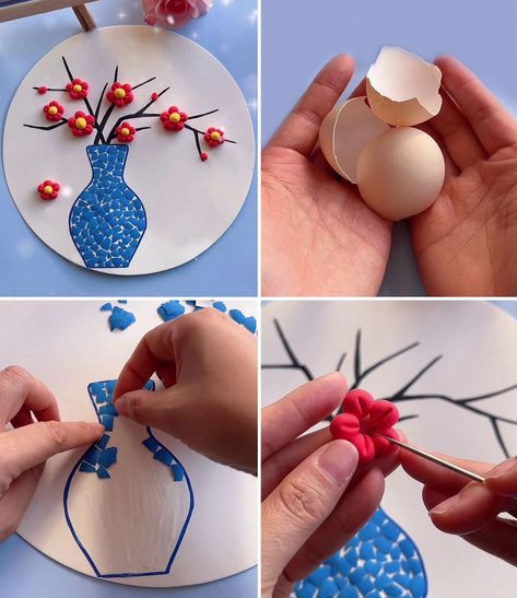 Super Creative DIY Décor Crafts for Beginners | interior design, craft | Genius Ways To Recycle Egg Shells & Tissue Paper :) | By K4 Craft Videos Egg Shell Crafts, Paper Interior Design, Crafts For Beginners, Egg Shell Art, Ways To Recycle, Egg Shell, Kids Church, Fun Activities For Kids, Shell Crafts