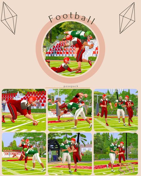 Sims 4 Football Poses, Sims 4 American Football Cc, Sims 4 Football Cc, Book Tropes, Ts4 Poses, Football Poses, 4 Poses, Family Poses, American Football Team