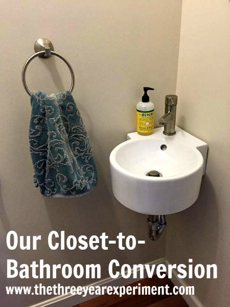 Closet Bathroom Conversion, Turn A Closet Into A Bathroom, Half Bath Conversion To Full Bath, Turning A Closet Into A Bathroom, Turning Closet Into Bathroom, Closet Into Half Bath, Closet Powder Room Conversion, Closet Bathroom Tiny, Tiny Closet Bathroom