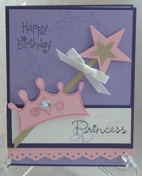 Princess Birthday by tayransom - Cards and Paper Crafts at Splitcoaststampers Stampin Up Princess Birthday Cards, Birthday Card Princess, Birthday Card For Girls Kids, Birthday Cards For Girls Kids, Birthday Cards For Kids, Birthday Card For Girl, Princess Card, Birthday Card Craft, Girl Birthday Cards