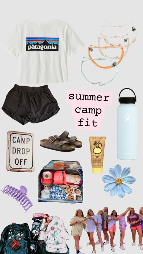 #summercampoutfitinspo#camp#outfitinspo #fyp Summer Camp Aesthetic Outfits, Camping Aesthetic Outfits, Summer Camp Outfits, Camp Outfits, Basic Girl Outfit, Cute Sporty Outfits, Simple Outfits For School, Casual School Outfits, Camping Outfits