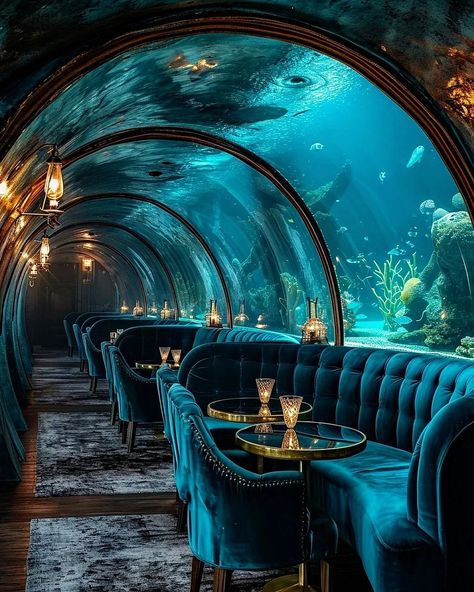 Mythical Backgrounds, Speakeasy Lounge, Venue Aesthetic, Fear Inoculum, Underwater Room, Dark Luxury, Underwater Hotel, Underwater Restaurant, Store Aesthetic