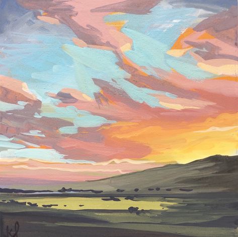 Gouache Sunset, Pintura A Guache, Great Sand Dunes National Park, Great Sand Dunes, Sand Dunes National Park, Acrylic Landscape, Posca Art, Colorful Clouds, Gouache Art