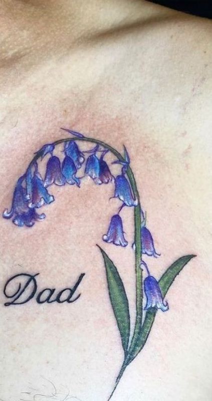 60+ Amazing Bluebell Tattoos Designs with Meanings, and Ideas - Body Art Guru Bluebell Tattoo Design, Virginia Bluebell Tattoo, Blue Bell Tattoo, Bluebell Flower Tattoo, Bluebells Flower Tattoo, Bluebells Flower, Bluebell Tattoo, Unicorn Tattoo Designs, Floral Watercolor Tattoo