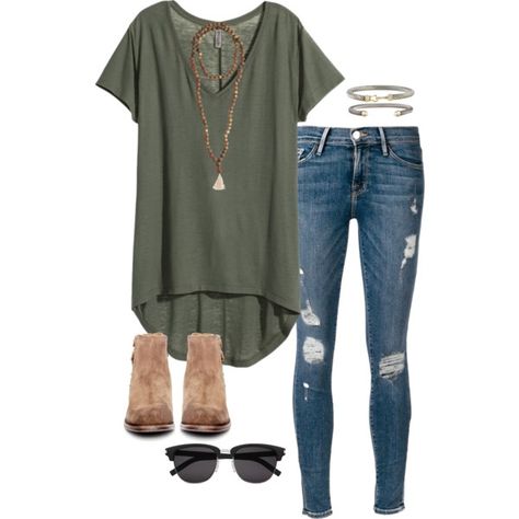 bby ur a song u make me wanna roll my window down & cruise by daniellekenz on Polyvore featuring H&M, Frame, H by Hudson, Jewelry for a Cause, David Yurman and Yves Saint Laurent Stitch Fix Outfits, Mode Casual, Outfits Casual, Trendy Jewelry, Narnia, Spring Outfits Casual, Looks Style, Outfits Casuales, Look Fashion