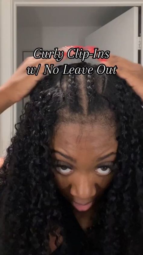 How to install your curly clip ins with no leave out! Have you got it? | Betterlength | Betterlength · Original audio Black Women Clip In Hairstyles, Curly Clip Ins Hairstyles, Clip Curly Hairstyles, No Leave Out Quick Weave, Curly Clip In Hairstyles, Wavy Clip Ins, Clip In Weave, Vacation Hairstyles, Curly Weave Hairstyles