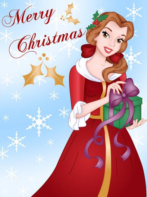 Disney Merry Christmas, Princesas Disney Anime, Disney Princess Belle, Belle Beauty And The Beast, Images Disney, Princess Photo, Belle Disney, Princess Belle, Disney Favorites