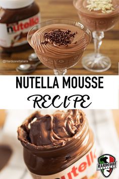 Simple Nutella Desserts, Nutella Chocolate Mousse, Things To Make With Nutella Easy No Bake, Nutella Pudding Recipe, Nutella Easy Dessert, Simple Nutella Recipes, No Bake Nutella Recipes, Nutella Recipes Snacks, Heavy Cream Recipes Dessert