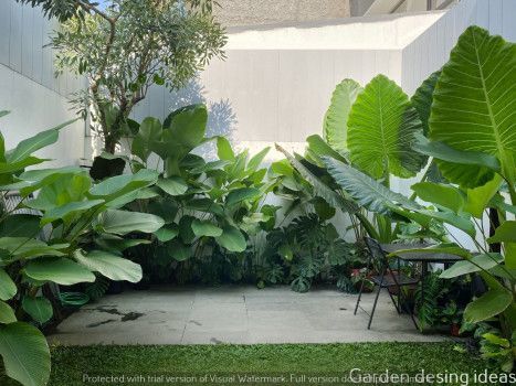 gardening landscaping - garden backyards ideas Tropical Cafe, Urban Landscaping, Yard Oasis, Tropical Landscape Design, Tropical Garden Design, House Balcony, Tropical Backyard, Courtyard Design, Mubarak Images