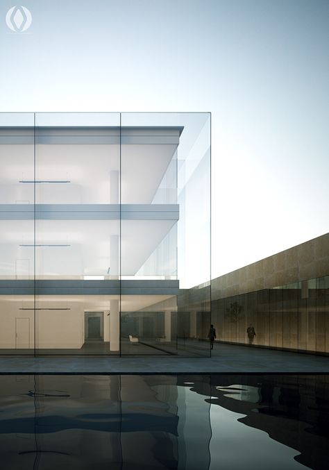 Transparent Building Architecture, Glass Architecture Facade, Transparency In Architecture, Glass Wall Architecture, Architecture On Water, Transparency Architecture, Simplicity Architecture, Transparent Architecture, Glass House Architecture