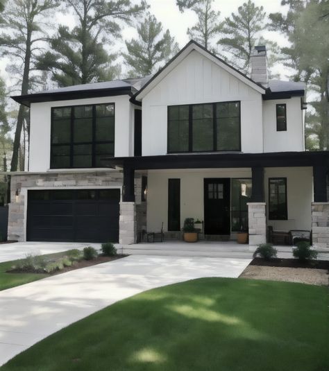 A beautifully designed single-family home perfect for prioritizing wellness and self-care. Black And White Modern House, House On Water, White Modern House, Wellness Practices, Home Sanctuary, Relaxing Evening, Classic Home, Balanced Lifestyle, 2025 Vision