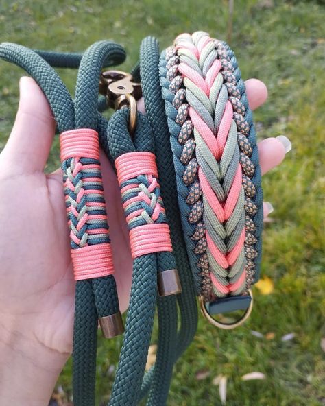 Paracord Dog Leash Tutorial, Dog Leash Diy, Paracord Leash, Paracord Dog Collar, Dog Collar Pattern, Whippet Collar, Paracord Projects Diy, Paracord Dog Leash, Paracord Braids