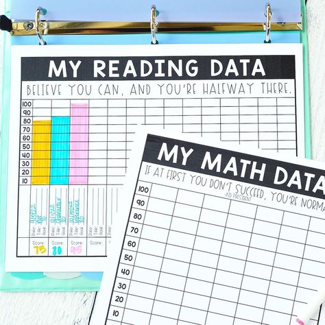 Reading Data Wall, Class Data Tracking, Data Walls, Data Folders, Teacher Data, Student Data Tracking, Data Wall, Middle School Special Education, Teaching Portfolio