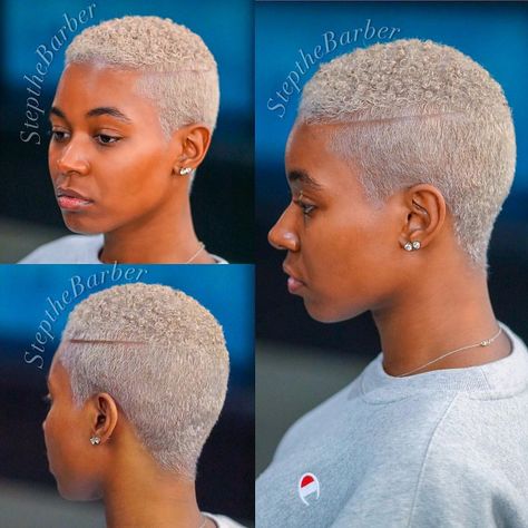 🌪🌪🌪 Storm Chaser.. No IG Bria flew in from Philly last week.. if you like, drop some 🌪’s in the comments. LUXURY LIFESTYLE!!! Fade Haircut Women, Low Cut Hairstyles, Short Platinum Blonde Hair, Short Natural Haircuts, Short Shaved Hairstyles, Shaved Hair Designs, Twa Hairstyles, Tapered Natural Hair, Natural Hair Cuts